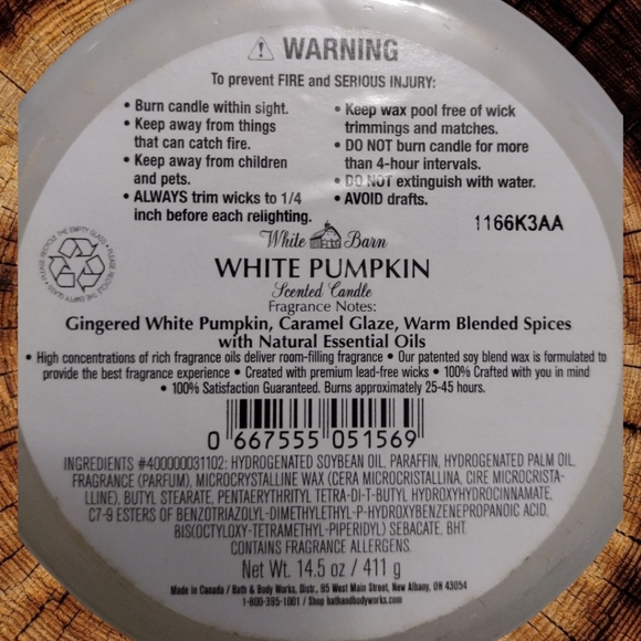 Nwt Bath & Body Works White Pumpkin Scented Candle - Picture 4 of 4